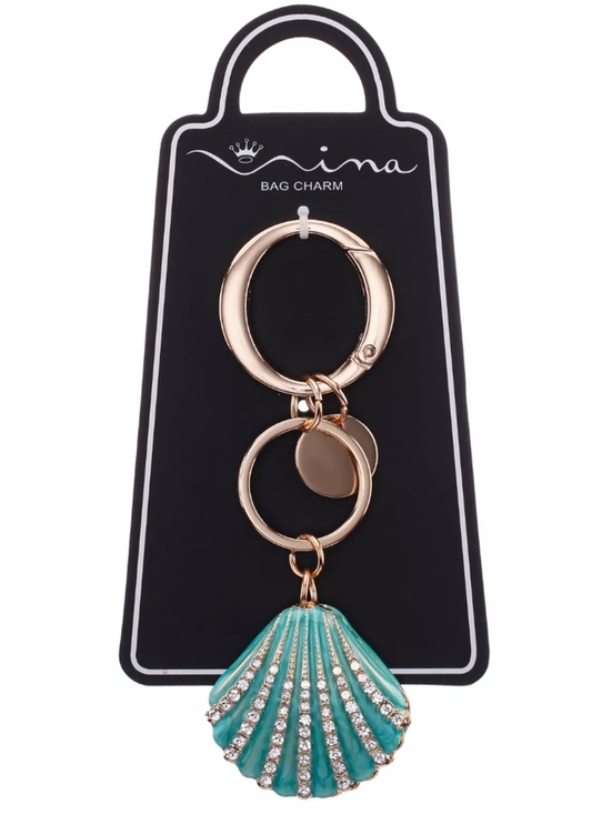 Accessories - Aqua Seashell Bag Charm with Rhinestones - NWT